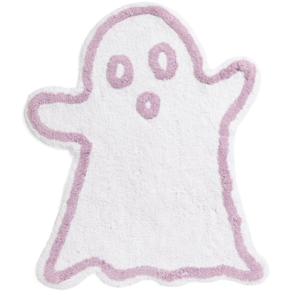 VISTA HOME FASHIONS 2.25x2.6 Figural Ghost Bath Rug, Purple & White